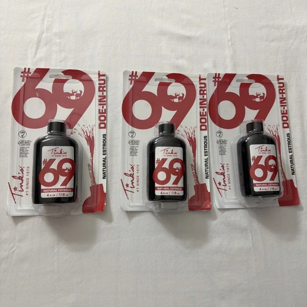 Tinks Doe-in-Rut #69 Buck Lure 1 oz Lot Of 3 Brand New Hunter Deer Elk DPP DOE